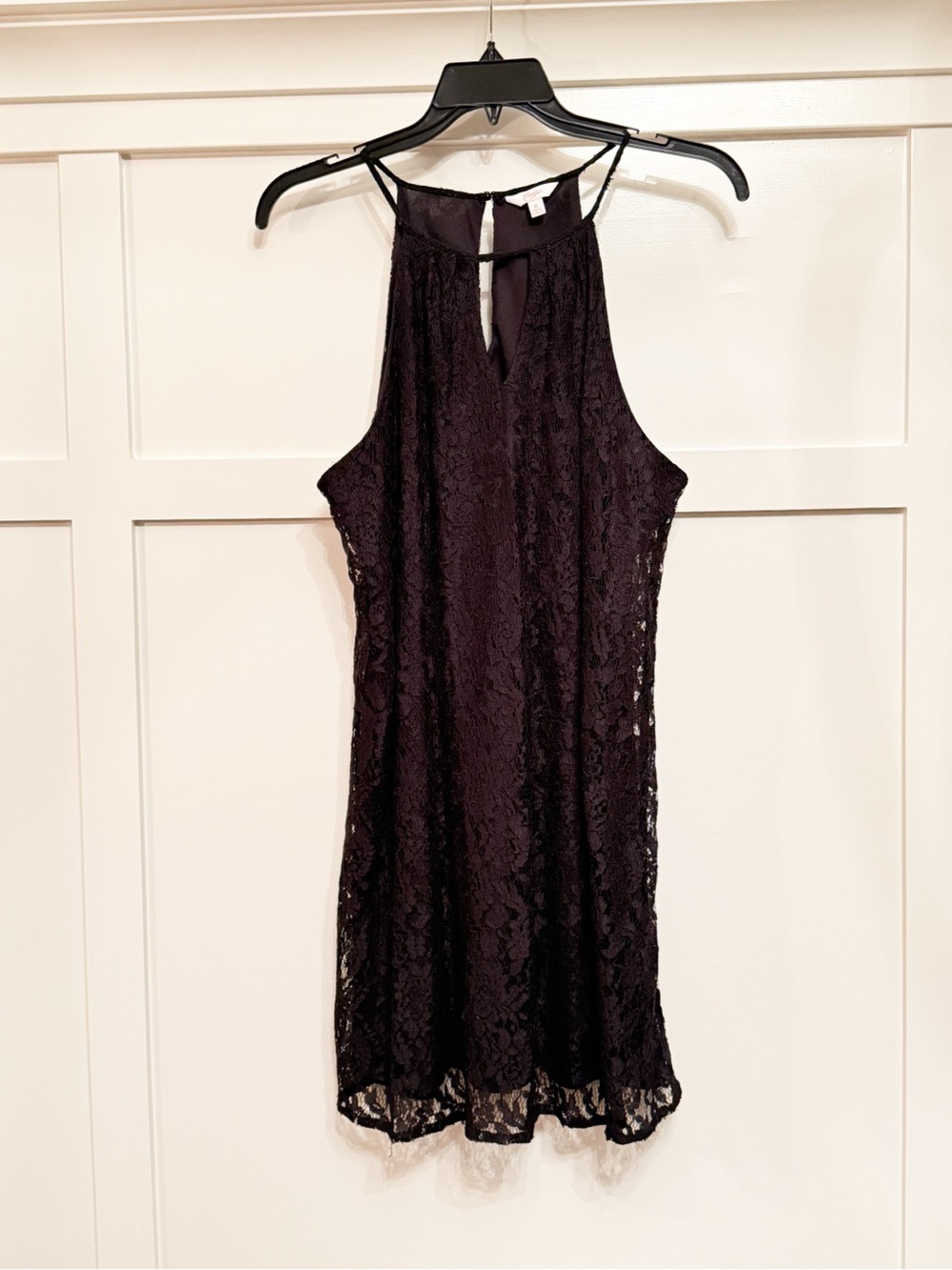 Candie's Black Lace Mini Halter Dress